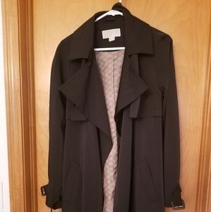 Michael Kors Trench Coat, Size L, Black